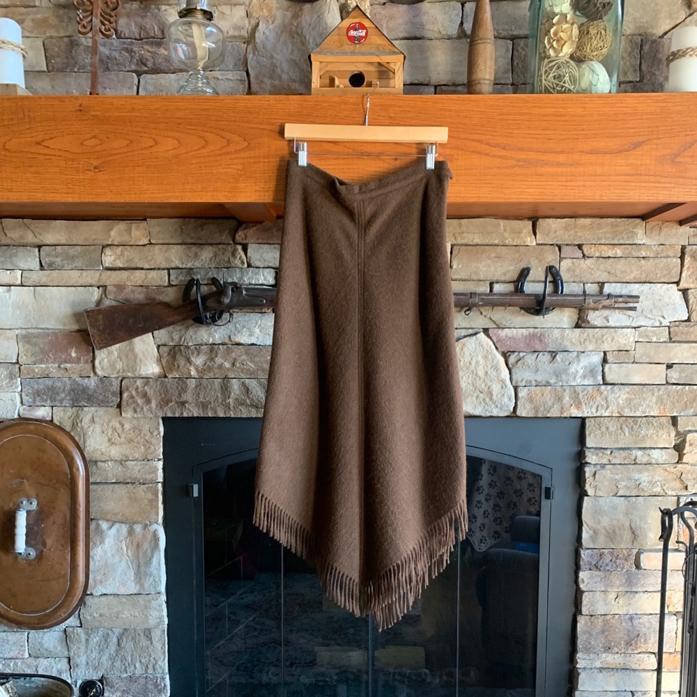 Long 70% Alpaca/30% wool fringed skirt size 8